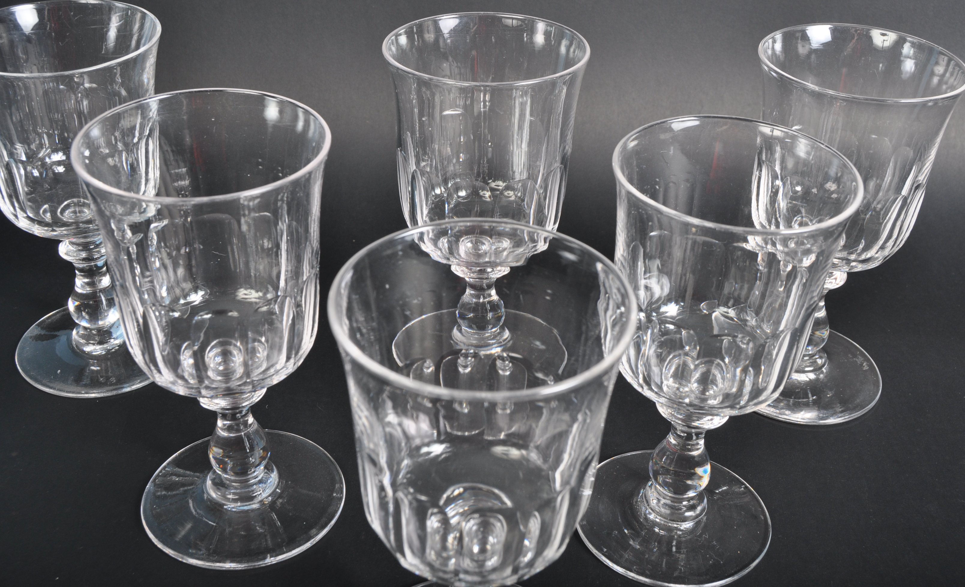 SET OF 19TH CENTURY FACET CUT WINE GOBLETS - Image 3 of 5