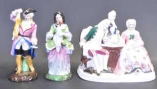 GROUP OF THREE STAFFORDSHIRE CERAMIC PORCELAIN FIGURINES