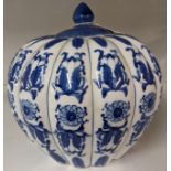 LARGE CHINESE BLUE AND WHITE PUMPKIN VASE