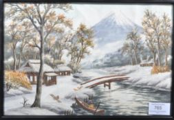 VINTAGE JAPANESE ORIENTAL NEEDLE WORK PICTURE