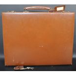 ALGERNON ASPREY OF LONDON TAN BROWN LEATHER BRIEFCASE