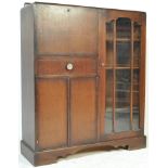 1940's OAK BUREAU BOOKCASE DISPLAY CABINET