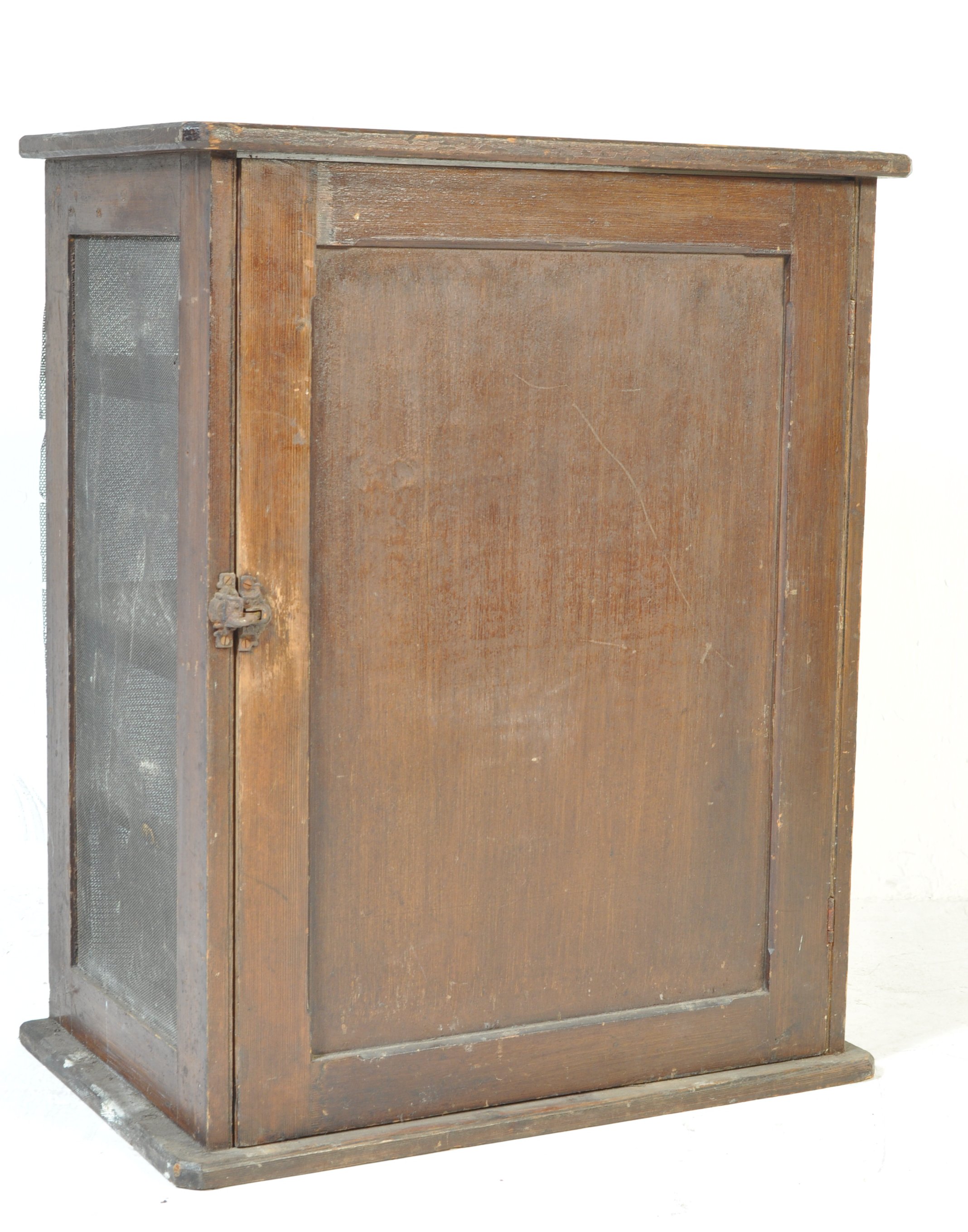 VICTORIAN 19TH CENTURY PAINTED PINE MEAT SAFE CUPBOARD