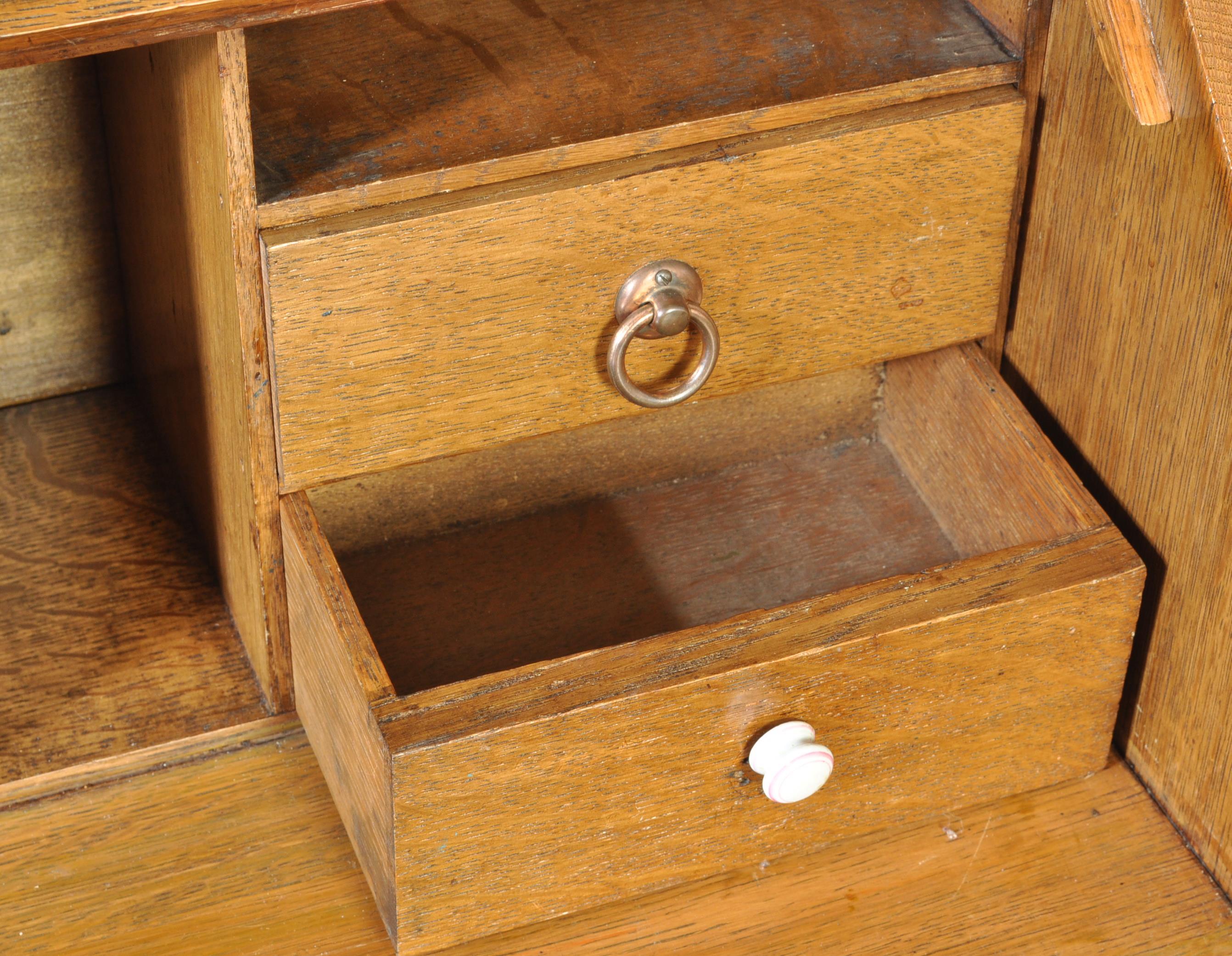 CIRCA 1900'S ARTS AND CRAFTS OAK BUREAU BOOKCASE - Image 6 of 11