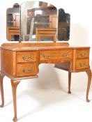 20TH CENTURY 1930'S WALNUT TRIPTYCH DRESSING TABLE DESK