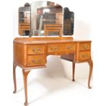 20TH CENTURY 1930'S WALNUT TRIPTYCH DRESSING TABLE DESK