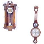 19TH CENTURY VICTORIAN CLOCK AND BAROMETER