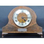 ART DECO 1930S WALNUT CASED MANTEL CLOCK