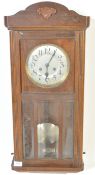 FRENCH CIRCA 1920S 8 DAY OAK CASE WALL CLOCK