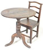 18TH CENTURY GEORGE III TILT TOP PEDESTAL WINE TABLE AND CHAIR