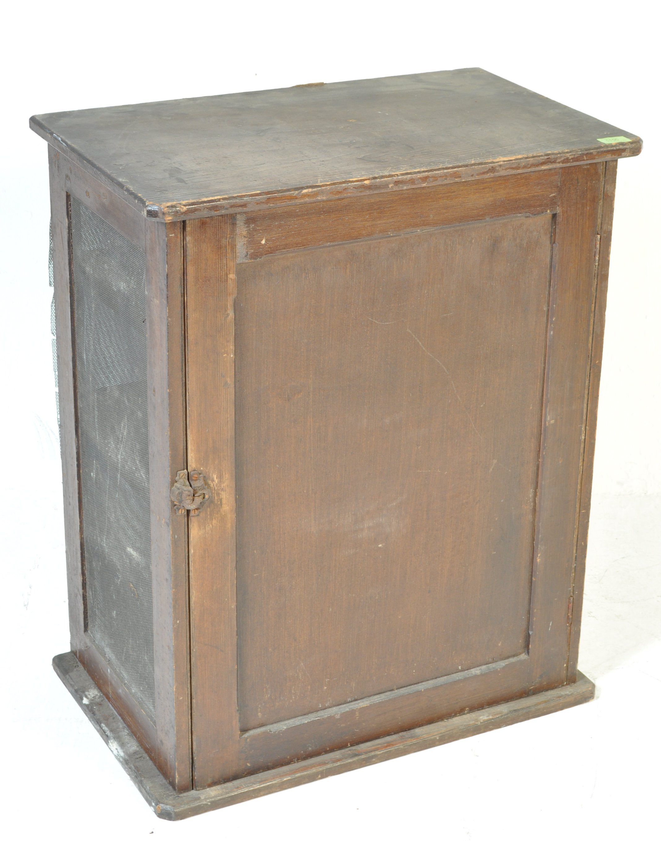 VICTORIAN 19TH CENTURY PAINTED PINE MEAT SAFE CUPBOARD - Image 2 of 5