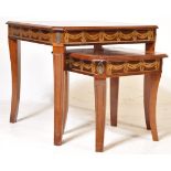 20TH CENTURY MAHOGANY QUARTER VENEER NEST OF GRADUATING TABLES