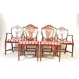 SET OF SIX HEPPLEWHITE STYLE DINING CHAIRS