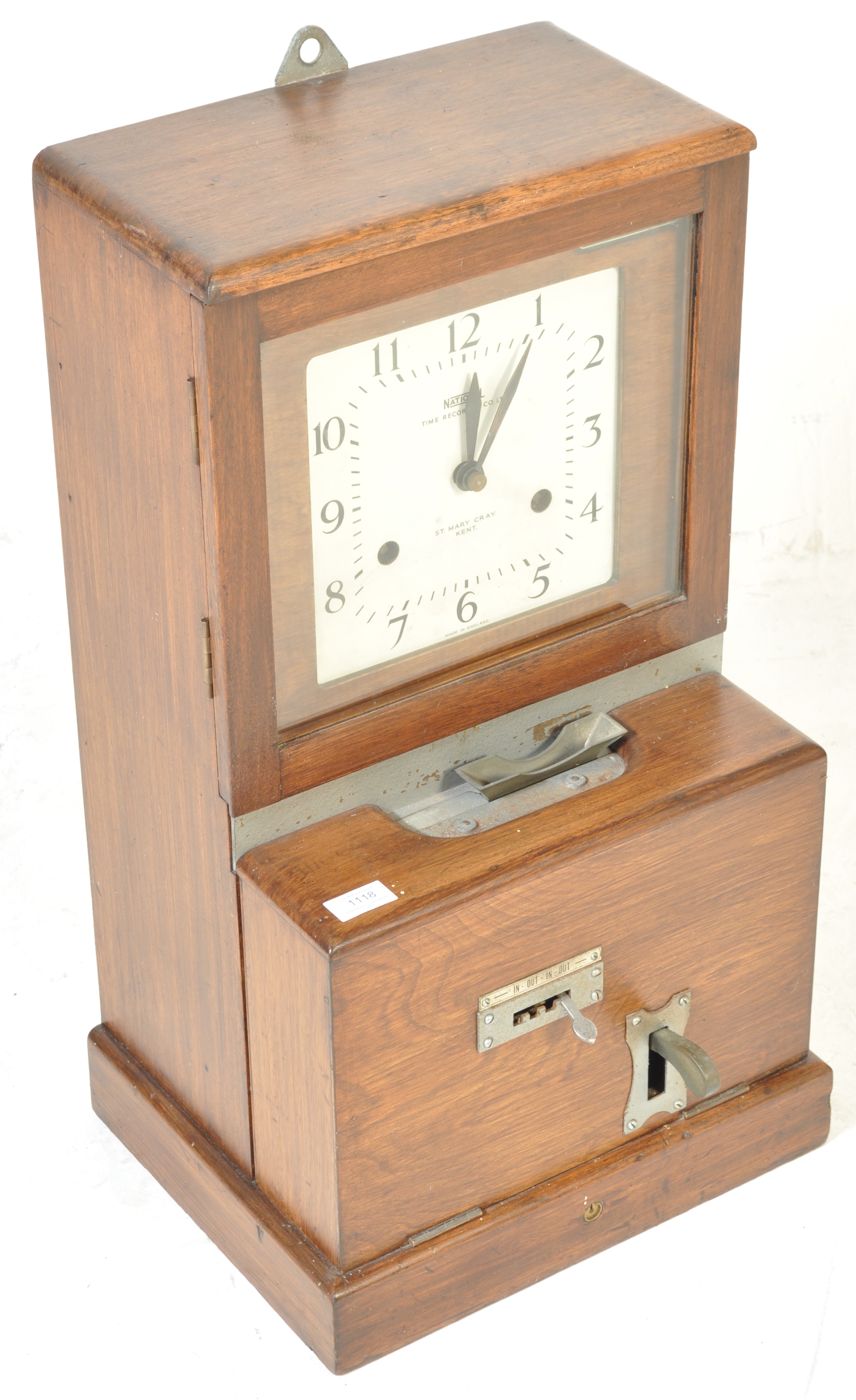 MID 20TH CENTURY CIRCA 1940S NATIONAL TIME RECORDER CO CLOCK - Image 2 of 5