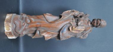 ECCLESIASTICAL 19TH CENTURY PINE STATUE