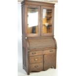 LATE 19TH CENTURY VICTORIAN STAINED OAK BUREAU BOOKCASE