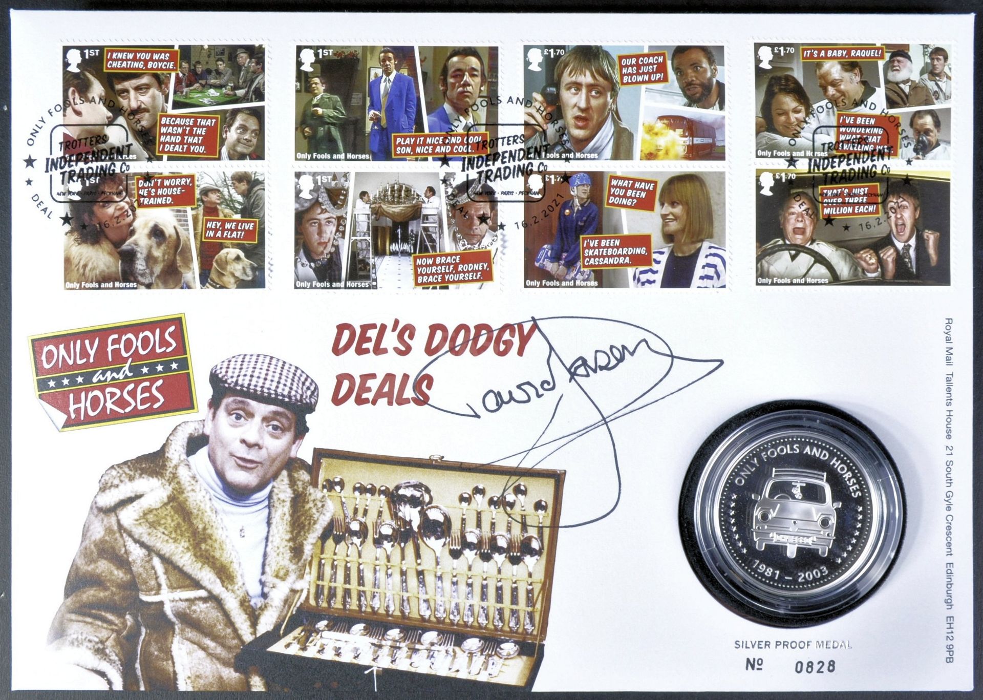 ONLY FOOLS & HORSES - ROYAL MAIL - DAVID JASON SIGNED PROOF COIN