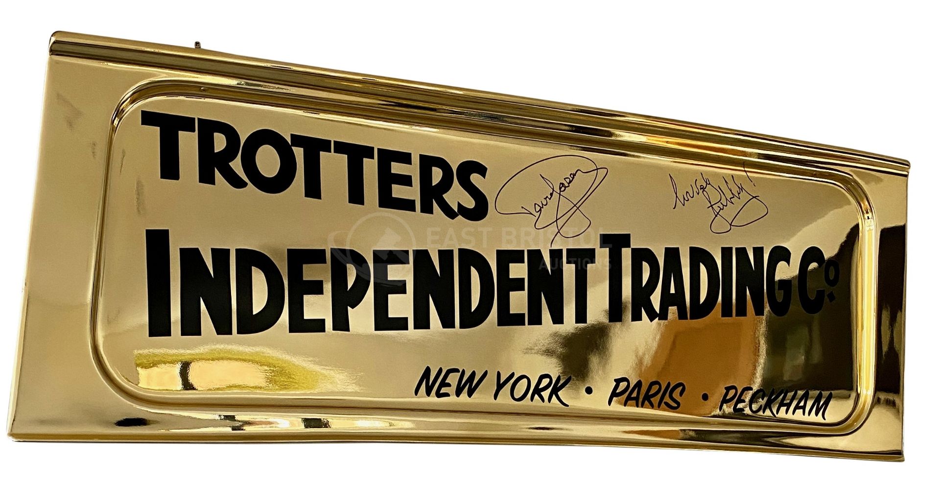 ONLY FOOLS & HORSES - EXCLUSIVE GOLD TROTTER VAN SIGNED SIDE PANEL - Image 2 of 6