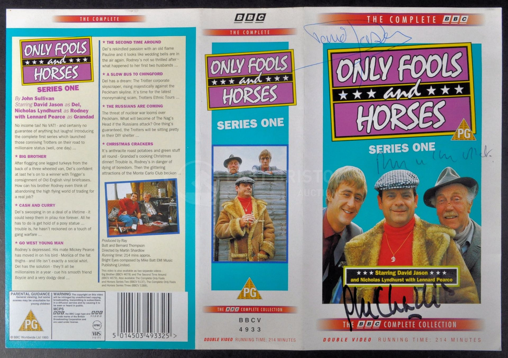 ONLY FOOLS & HORSES - SERIES 1 - TRIPLE SIGNED VHS COVER