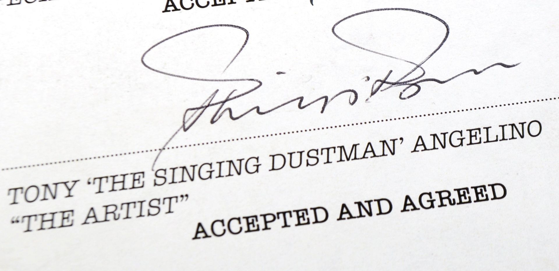 ONLY FOOLS & HORSES - STAGE FRIGHT - DUAL SIGNED SINGING DUSTMAN CONTRACT - Image 3 of 5
