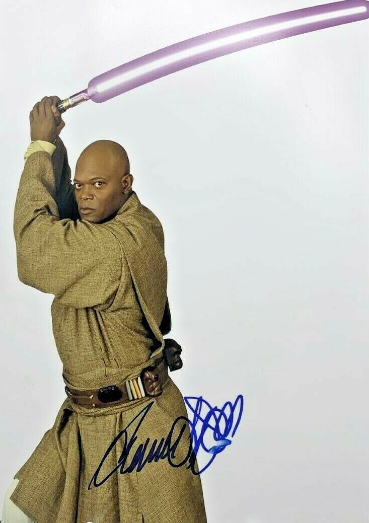 STAR WARS - SAMUEL L JACKSON - LARGE 11X14" AUTOGRAPHED PHOTO - ACOA