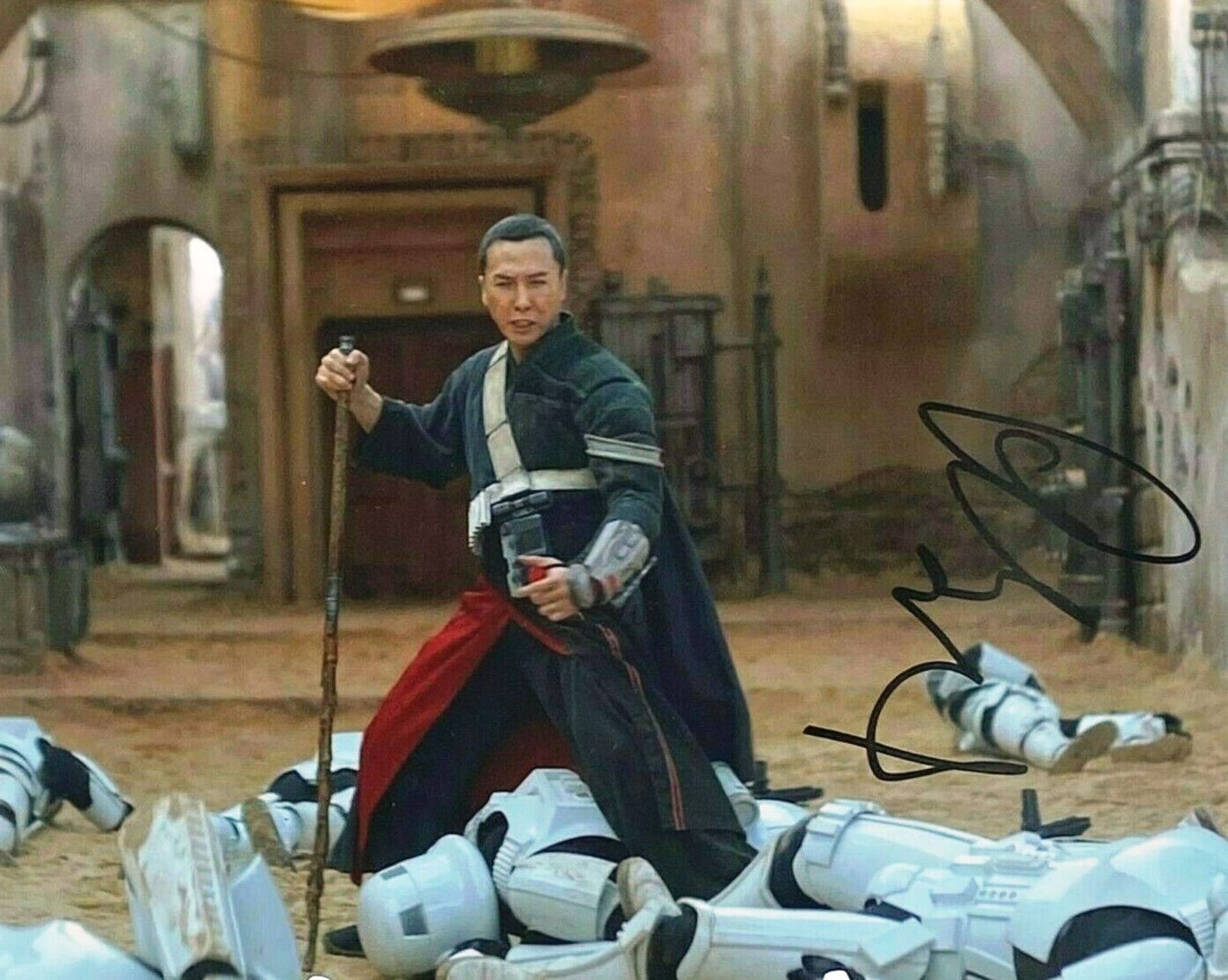 STAR WARS - ROGUE ONE - DONNIE YEN - SIGNED 8X10" PHOTO - AFTAL