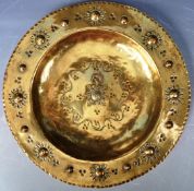 19TH CENTURY ARTS & CRAFTS GILDED BRASS DISH