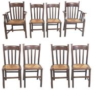 SET OF EIGHT ARTS & CRAFTS WILLIAM MORRIS MANNER DINING CHAIRS
