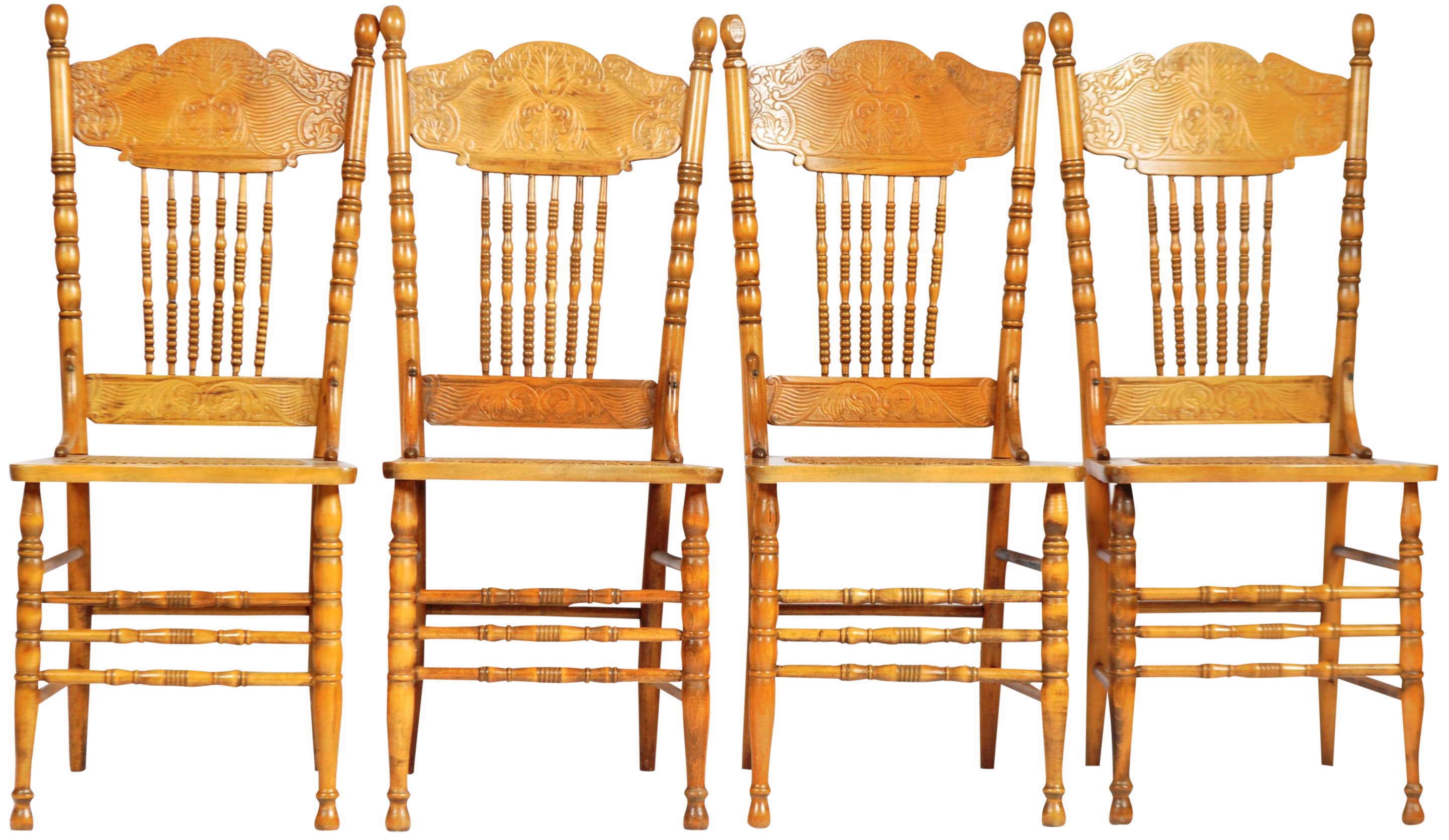 SET OF 12 EARLY 20TH CENTURY AMERICAN LARKIN PRESS BACK DINING CHAIRS - Image 4 of 8