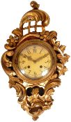 19TH CENTURY FRENCH CARVED CARTEL WALL CLOCK
