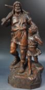 CARVED GERMAN BLACK FOREST WALNUT FIGURINE GROUP OF WILLIAM TELL