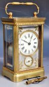 EARLY 20TH CENTURY FRENCH QUARTER REPEATING CARRIAGE CLOCK
