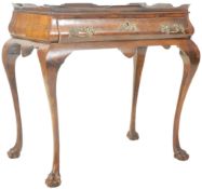 19TH CENTURY WALNUT SINGLE DRAWER SILVER TABLE