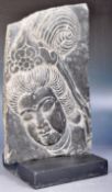 20TH CENTURY HAND CARVED CHINESE SLATE PANEL