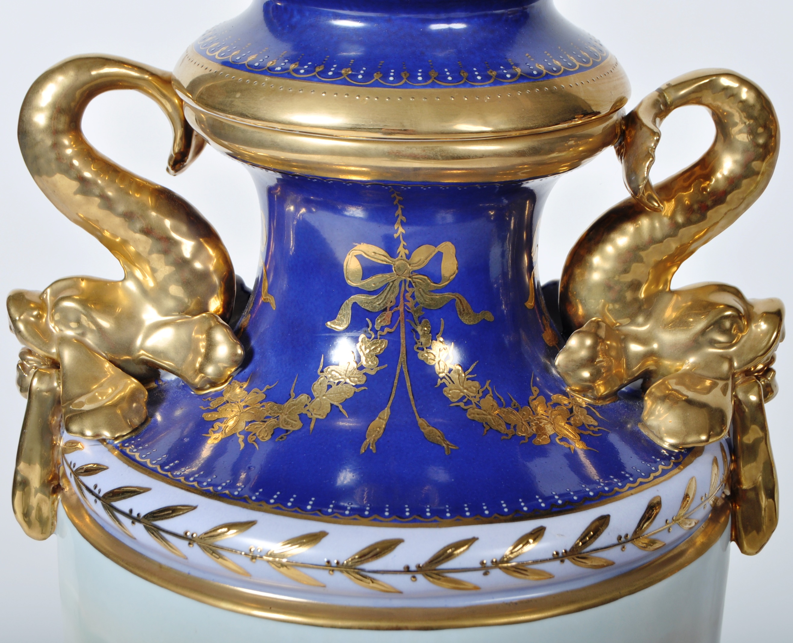 A PAIR OF FRENCH EMPIRE STYLE BALUSTER FORM VASES - Image 6 of 11