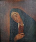 17TH CENTURY OIL ON BOARD DEPICTING THE MADONNA