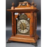 GERMAN WALNUT-CASED BRACKET CLOCK - R M SCHNECKENBURGER