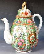 19TH CENTURY CHINESE CANTONESE PORCELAIN TEAPOT