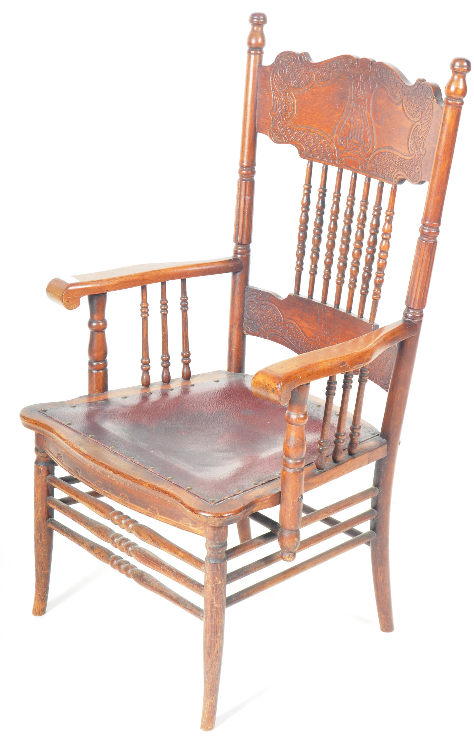 20TH CENTURY AMERICAN MAHOGANY CARVER ARMCHAIR - Image 2 of 11