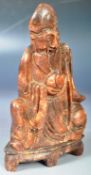 EARLY 20TH CENTURY HAND CARVED SOAPSTONE FIGURE OF SHAO LAO