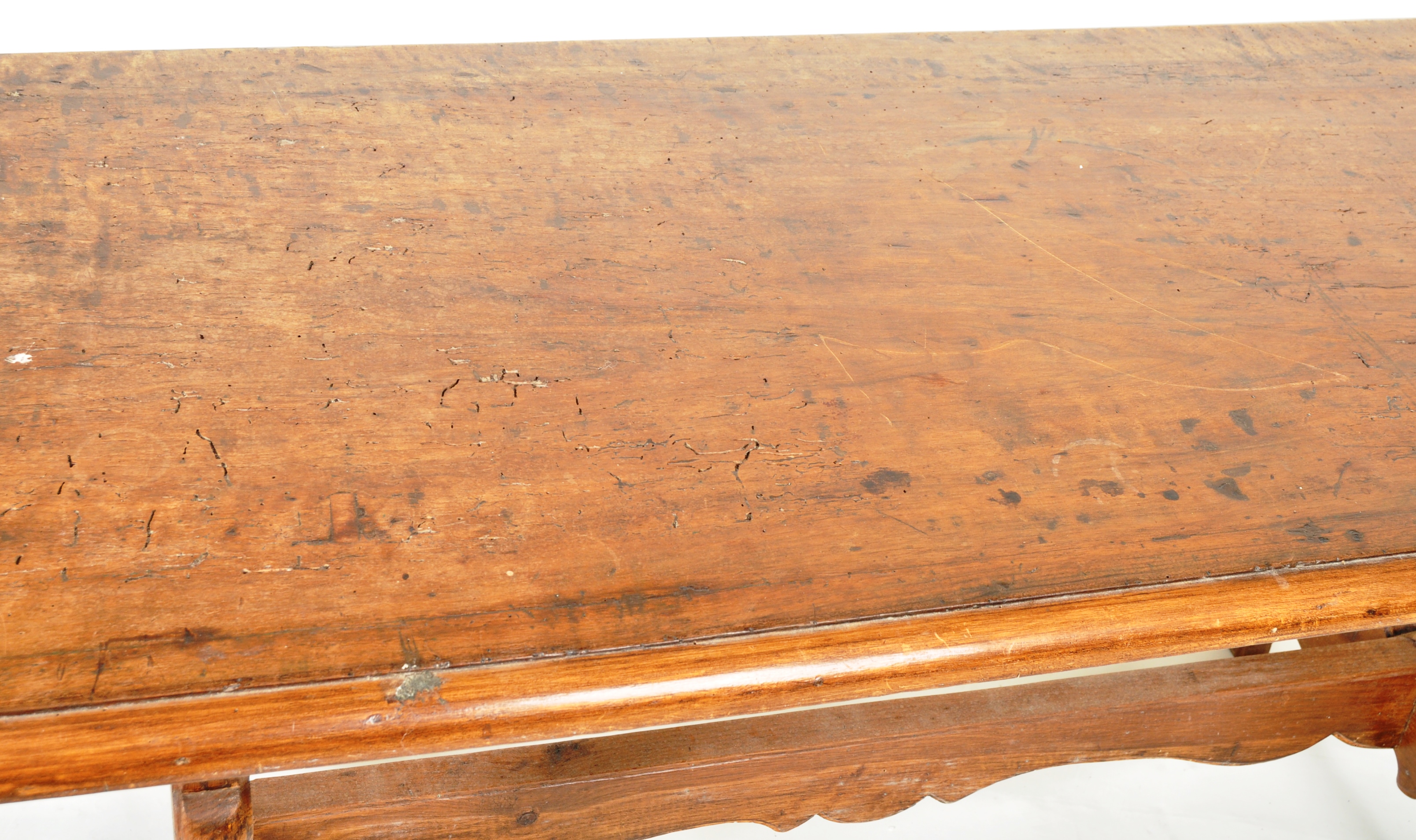 19TH CENTURY CHESTNUT WOOD REFECTORY DINING TABLE - Image 3 of 7