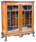 IRISH CARVED MAHOGANY DISPLAY CABINET VITRINE