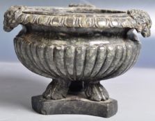 EARLY 19TH CENTURY GRAND TOUR SERPENTINE MARBLE INKWELL URN