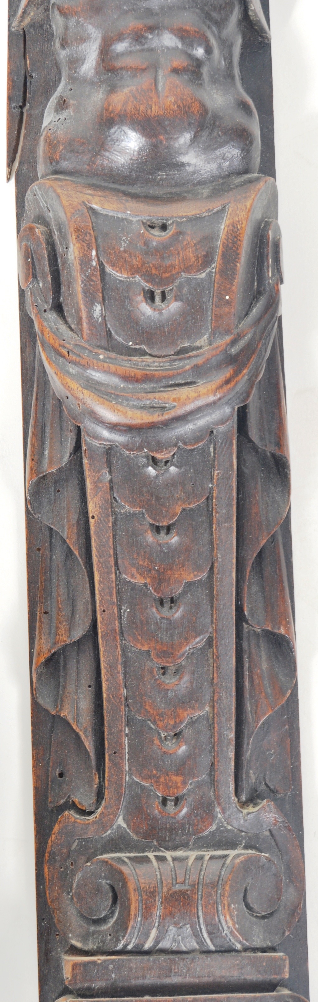 PAIR OF 17TH CENTURY CARVED WALNUT PANELS OF CARYATIDS AND HERMS - Image 5 of 10