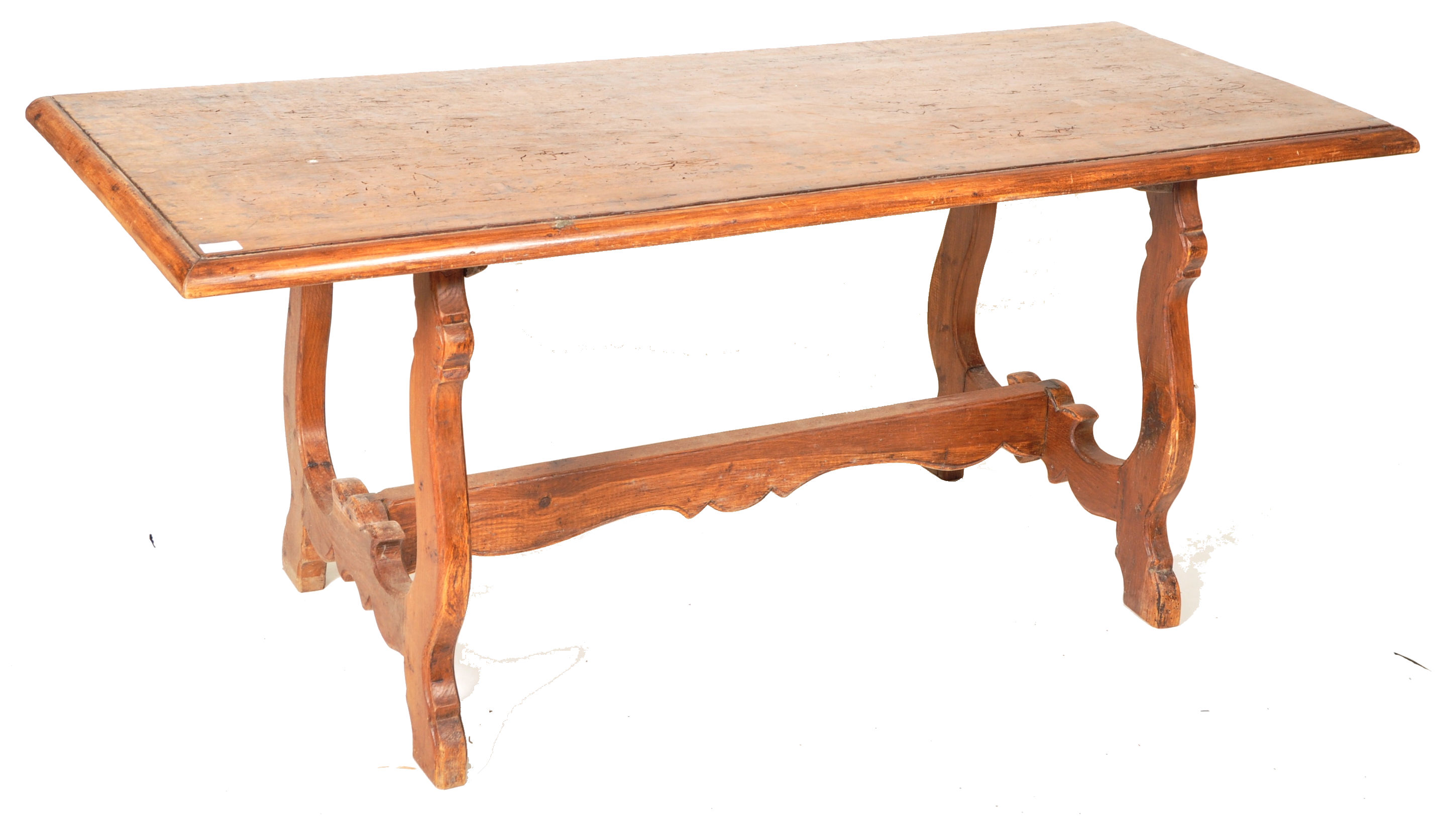 19TH CENTURY CHESTNUT WOOD REFECTORY DINING TABLE - Image 2 of 7