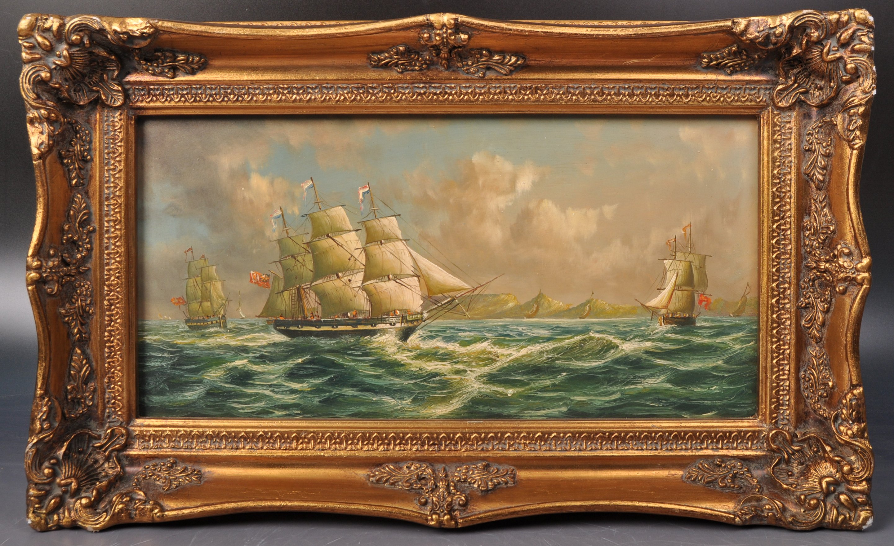 19TH CENTURY OIL ON BOARD MARITIME PAINTING
