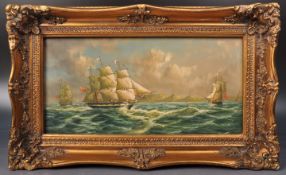 19TH CENTURY OIL ON BOARD MARITIME PAINTING