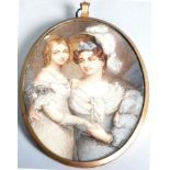 19TH CENTURY VICTORIAN OVAL PORTRAIT MINIATURE PAINTING