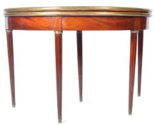 EARLY 20TH CENTURY FRENCH EMPIRE BRASS AND MAHOGANY CARD TABLE