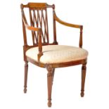 EARLY 19TH CENTURY GEORGE III SHERATON ARMCHAIR